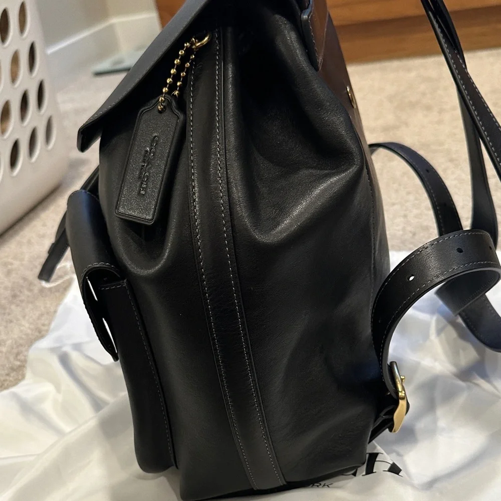 Coach Crosby 28 Black Leather Backpack